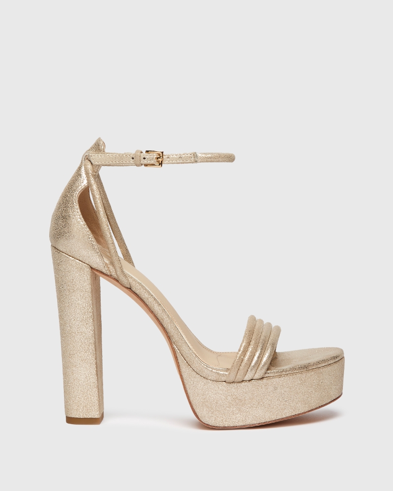 Cat Sandal - Light Gold Shimmer Suede